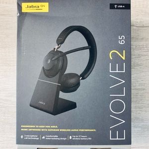✖️SOLD✖️NWT Jabra Evolve2 65 - USB-A UC Stereo Headset with Charging Stand